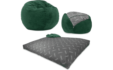 CordaRoy's Chenille Bean Bag Chair - Convertible Chair, Shark Tank Featured, Rainforest - Full Size