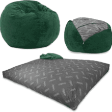 CordaRoy's Chenille Bean Bag Chair - Convertible Chair, Shark Tank Featured, Rainforest - Queen Size