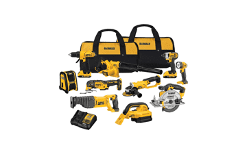 DEWALT 20V MAX Power Tool Combo Kit - 10-Tool Cordless Set with 2 Batteries and Charger