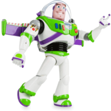 Disney Store Buzz Lightyear Interactive Talking Action Figure, 11 inch, English Phrases, Interacts with Other Figures and Toys, Light-Beam Features