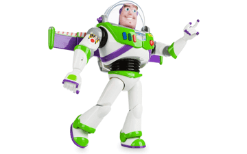 Disney Store Buzz Lightyear Interactive Talking Action Figure, 11 inch, English Phrases, Interacts with Other Figures and Toys, Light-Beam Features