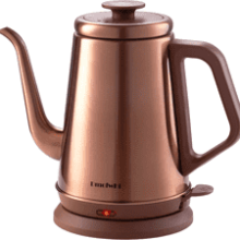 DmofwHi 1000W Gooseneck Electric Kettle - 1.0L, Stainless Steel, BPA Free, Auto Shut-Off, Pour Over Coffee - Copper