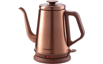 DmofwHi 1000W Gooseneck Electric Kettle - 1.0L, Stainless Steel, BPA Free, Auto Shut-Off, Pour Over Coffee - Copper