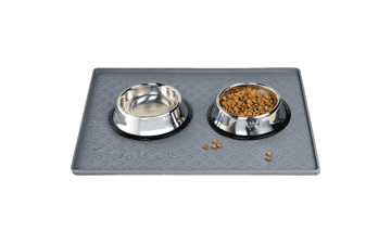 Dog Cat Food Mat - Silicone Pet Dish Mat for Floors - Waterproof Slip - Raised Edges - Prevent Food and Water Messes