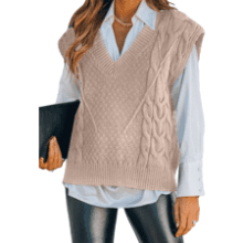 Dokotoo Women's Knitted V Neck Oversized Sweater Vest