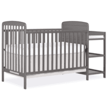 Dream On Me Anna 3-in-1 Crib and Changing Table Combo in Steel Grey