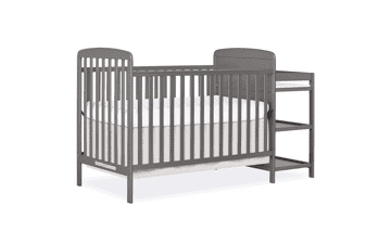 Dream On Me Anna 3-in-1 Crib and Changing Table Combo in Steel Grey