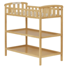 Dream On Me Emily Changing Table - Natural, 1" Changing Pad, Two Shelves, Portable Station