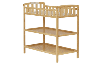 Dream On Me Emily Changing Table - Natural, 1" Changing Pad, Two Shelves, Portable Station