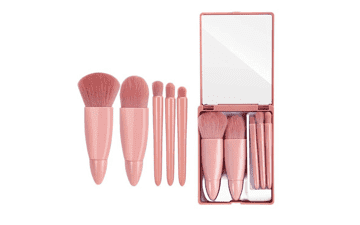 Easy-taken Travel Makeup Brush Set - COSHINE 5pcs Mini Complete Function Cosmetic Brushes Kit