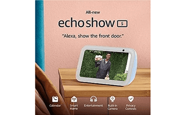 Echo Show 5 (3rd Gen, 2023 release) | Smart Display with Deeper Bass and Clearer Sound - Cloud Blue