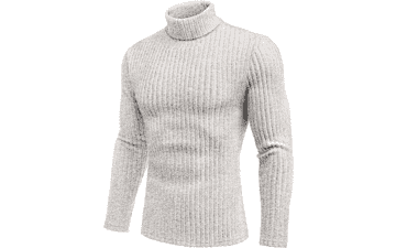 Ekouaer Men Turtleneck Long Sleeve Thermal Shirt Lightweight Baselayer Ribbed Sweater