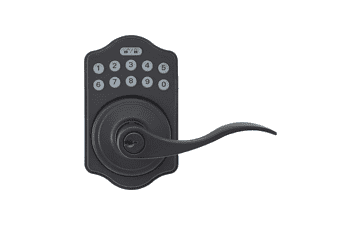 Electronic Keypad Entry Lever Door Lock - Matte Black - 7.83 cm x 12.91 cm