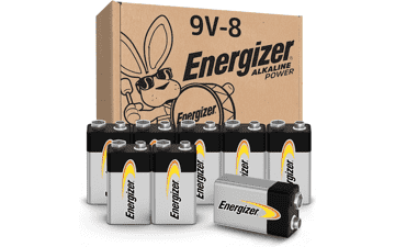 Energizer Alkaline Power 9 Volt Batteries - 8 Pack