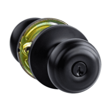 Exterior Door Knob With Lock - Classic Style in Matte Black