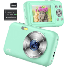 FHD 1080P Kids Camera with 32GB SD Card 16X Digital Zoom - Green