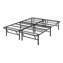 Foldable Metal Platform Bed Frame - Tool Free Setup - 14 Inches High - Sturdy Steel Frame - King Size - Black