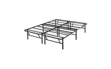 Foldable Metal Platform Bed Frame - Tool Free Setup - 14 Inches High - Sturdy Steel Frame - King Size - Black