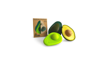 Food Huggers Avocado Huggers | 2pc Silicone Reusable Avocado Savers with Pit Storage | BPA Free, Dishwasher Safe Holder | Large & Small Set