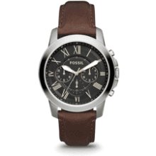 Fossil Grant Men's Chronograph Watch with Leather or Stainless Steel Band