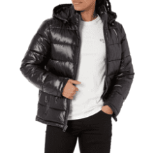 GUESS Men's Mid-weight Puffer Jacket - Removable Hood