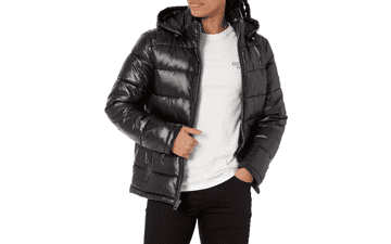 GUESS Men's Mid-weight Puffer Jacket - Removable Hood