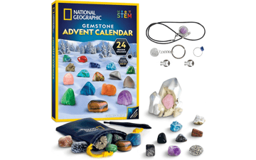 Gemstone Advent Calendar - 2023 Christmas Countdown Calendar for Kids with 24 Gemstones and Mini Dig Kit