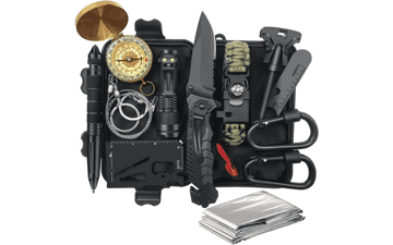 Gifts for Men - Christmas Stocking Stuffers, Birthday Gift Idea for Boyfriend, Survival Kit 14 in 1, Gear and Equipment for Fishing, Hunting, Camping - Cool Gadgets