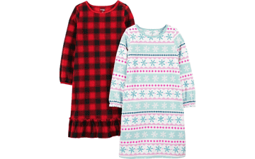 Girls and Toddlers' Fleece Nightgowns - Pack of 2 by Simple Joys