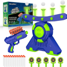 Glow in The Dark Shooting Games Toy Gift for Kids - Floating Ball Targets with Foam Dart Toy Blaster