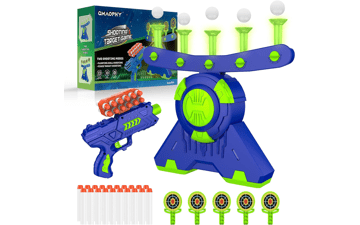 Glow in The Dark Shooting Games Toy Gift for Kids - Floating Ball Targets with Foam Dart Toy Blaster