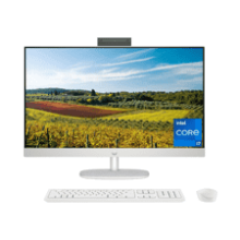 HP 27 inch All-in-One Desktop PC, FHD Display, Intel Core i7-1355U, 12 GB RAM, 512 GB SSD, Iris Xe Graphics, Windows 11 Pro, Black