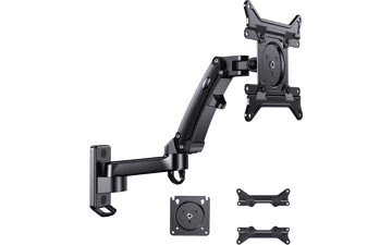 HUANUO Ultrawide Monitor Wall Mount - 34 35 inch Flat Curved Screens - Single Arm - Holds 26lbs - Height Adjustable - Full Motion Gas Spring Vesa Mount - Max 200x200mm