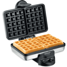 Hamilton Beach Mini Waffle Maker with Shade Control - Makes 2 at Once - Personalized Keto Chaffles and Hash Browns - Non-Stick Plates - Compact Stainless Steel Design