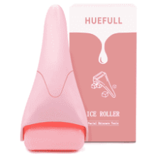 Huefull Ice Roller for Face - Face and Eye Puffiness Relief, Reduce Pain and Wrinkles - Skin Care Massager Roller - Gifts for Women and Men (Pink)