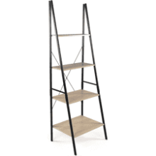 Humble Crew 4-Tier Wood Ladder Shelf - 71" Tall, Sandwashed Grey