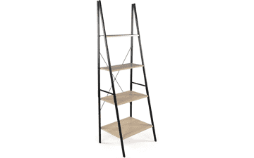 Humble Crew 4-Tier Wood Ladder Shelf - 71" Tall, Sandwashed Grey