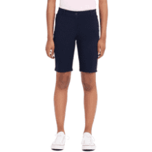 IZOD Juniors Uniform Bermuda Shorts - Skinny Style, Hook & Eye Closure, Stretch Twill Fabric