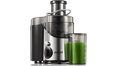Juilist 3" Wide Mouth Juicer Extractor - Max Power 800W - 3-Speed Setting - Easy to Clean - BPA Free