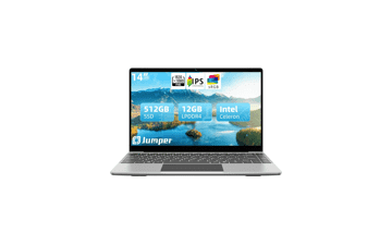 Jumper Laptop 12GB RAM 512GB SSD Intel Celeron Quad-Core 14 Inch 1080p FHD IPS Display UHD Graphics 600 Dual Stereo Speakers 5G WiFi Type-C