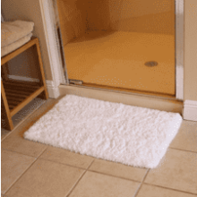 KMAT White Bathroom Rugs - Soft Shaggy Microfiber Shower Rug