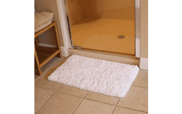 KMAT White Bathroom Rugs - Soft Shaggy Microfiber Shower Rug