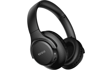 KVIDIO Bluetooth Headphones Over Ear, 65 Hours Playtime, Wireless Headphones with Microphone, Foldable Lightweight Headset, Deep Bass, HiFi Stereo Sound for Travel Work Cellphone