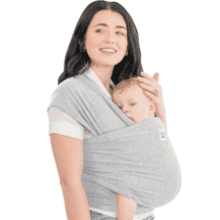 KeaBabies Baby Wrap Carrier - Original Breathable Sling, Lightweight, Hands Free, Newborn Infant Wraps (Light Heather)