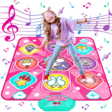 Kusntin Unicorn Dance Mat - Pink Dance Pad with LED Lights and Built-in Music