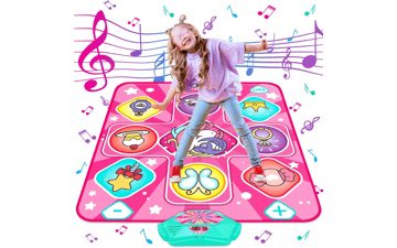 Kusntin Unicorn Dance Mat - Pink Dance Pad with LED Lights and Built-in Music