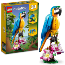 LEGO Creator Exotic Parrot Building Toy Set - Transforms to 3 Animal Figures - Colorful Parrot, Swimming Fish, Cute Frog - Creative Toys for Kids Ages 7 and Up, 31136