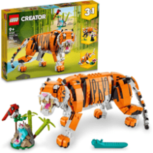 LEGO Creator Majestic Tiger Building Set - Transforms to Panda or Koi Fish - Animal Figures - Collectible Building Toy - Gifts for Kids - Boys & Girls 9+ Years Old - 31129