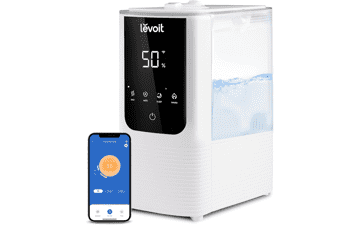 LEVOIT Bedroom Home Humidifier, Smart Warm and Cool Mist, Large Room, Auto Customized Humidity, Fast Symptom Relief, Easy Top Fill, Essential Oil, Quiet, OasisMist4.5L, White