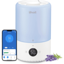 LEVOIT Dual 200S Smart Humidifiers for Bedroom - Top Fill - Customize Humidity - Home, Baby Nursery & Plants - Humidistat - Essential Oil Diffuser - Schedule - Timer - APP & Voice Control - 3L - Blue